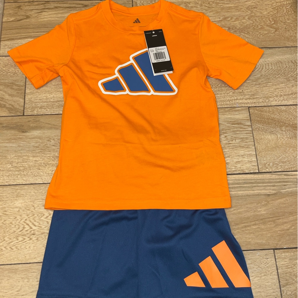 NWT Adidas Kids' Logo T-Shirt & Woven Shorts Set